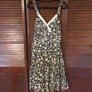 Brown/White Floral Dress